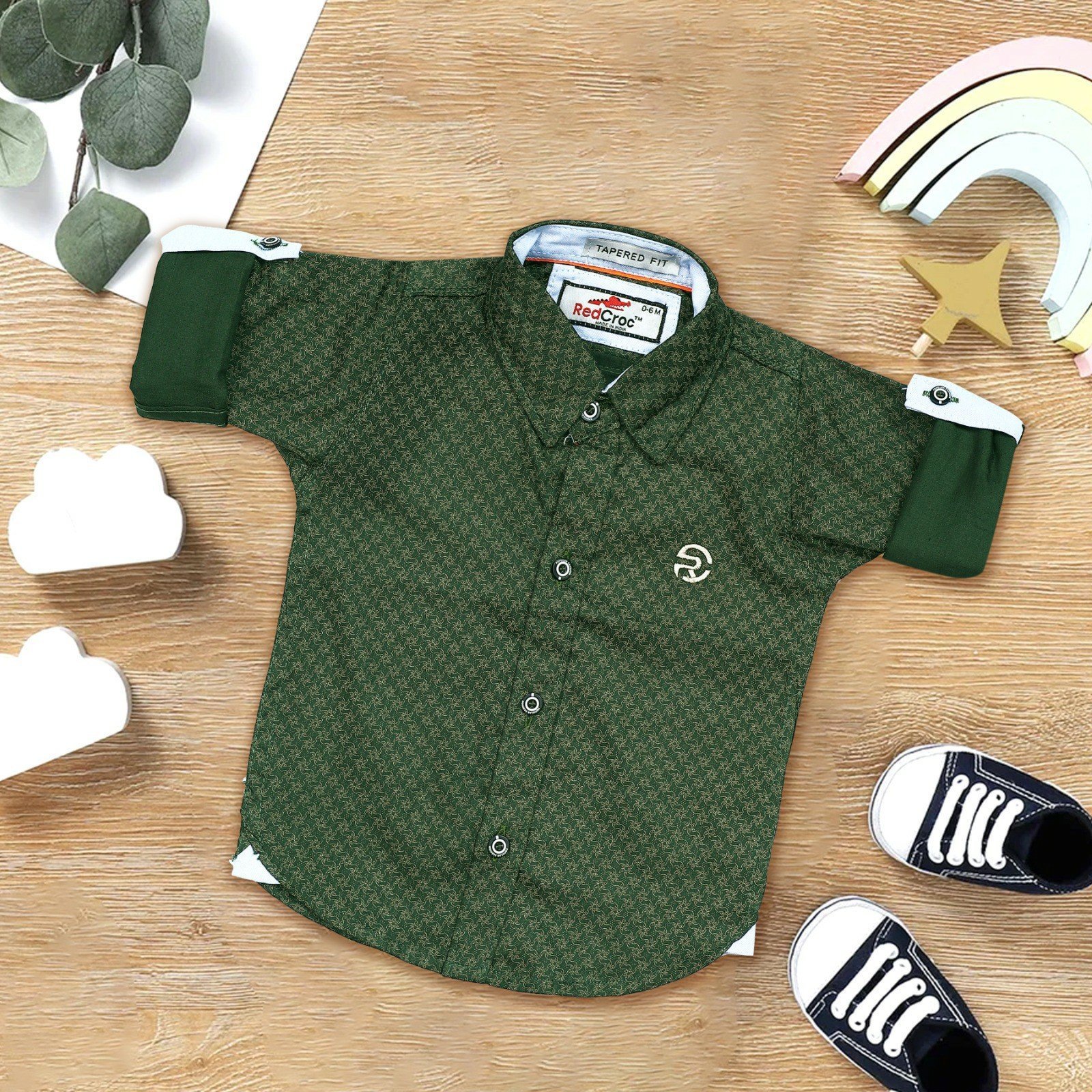 Boys’ Classic Green Full-Sleeve Shirt – Elegant & Stylish