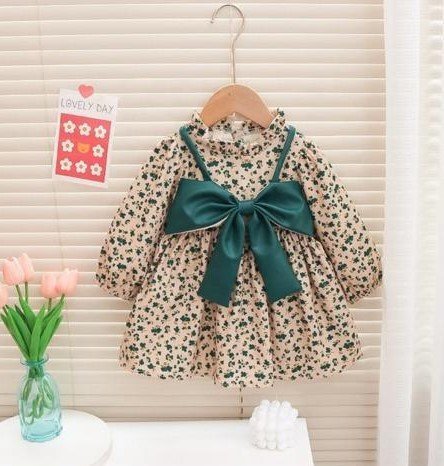 Adorable Floral Dress with Statement Bow for Girls ✨🌸