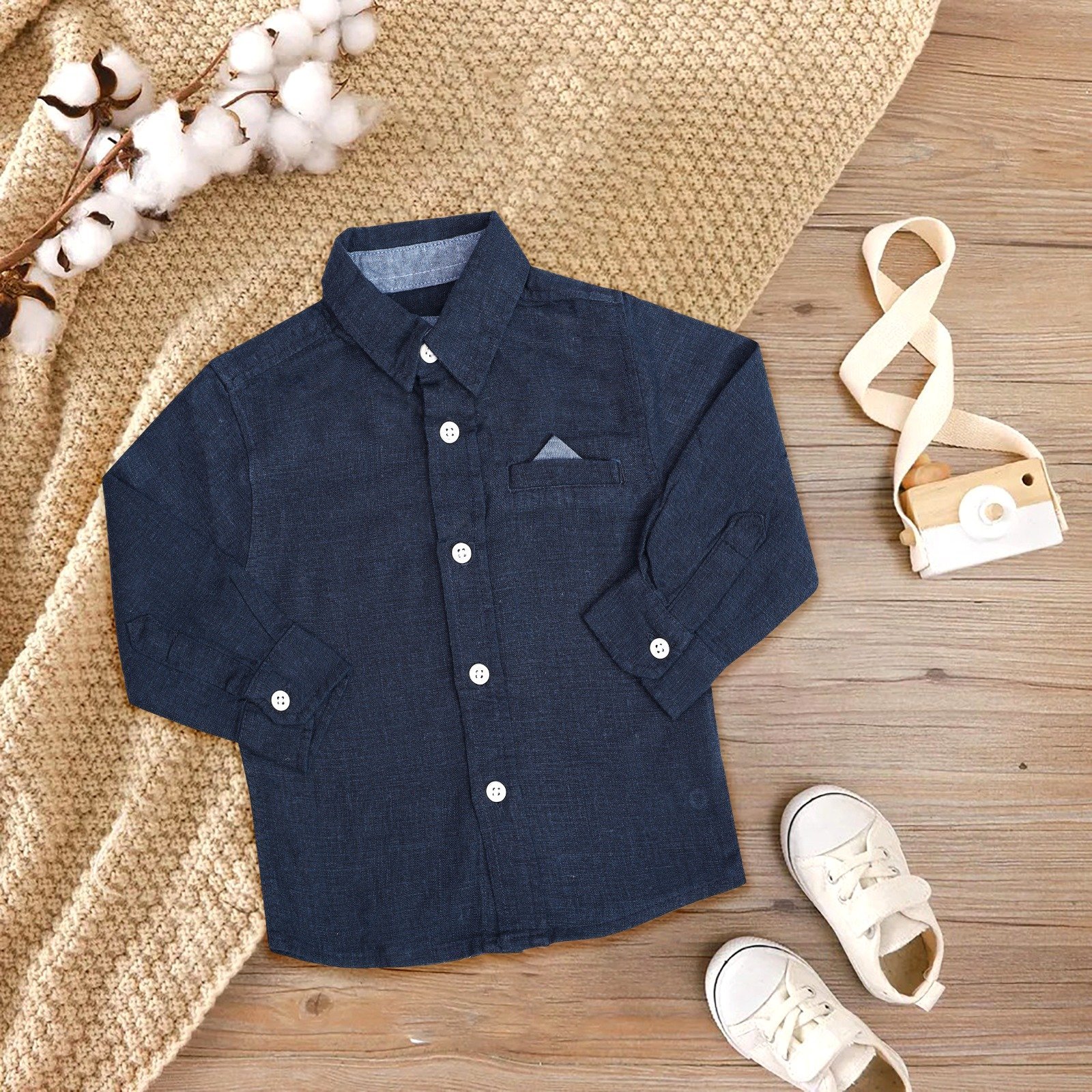 Boys’ Classic Navy blue Full-Sleeve Shirt – Elegant & Stylish