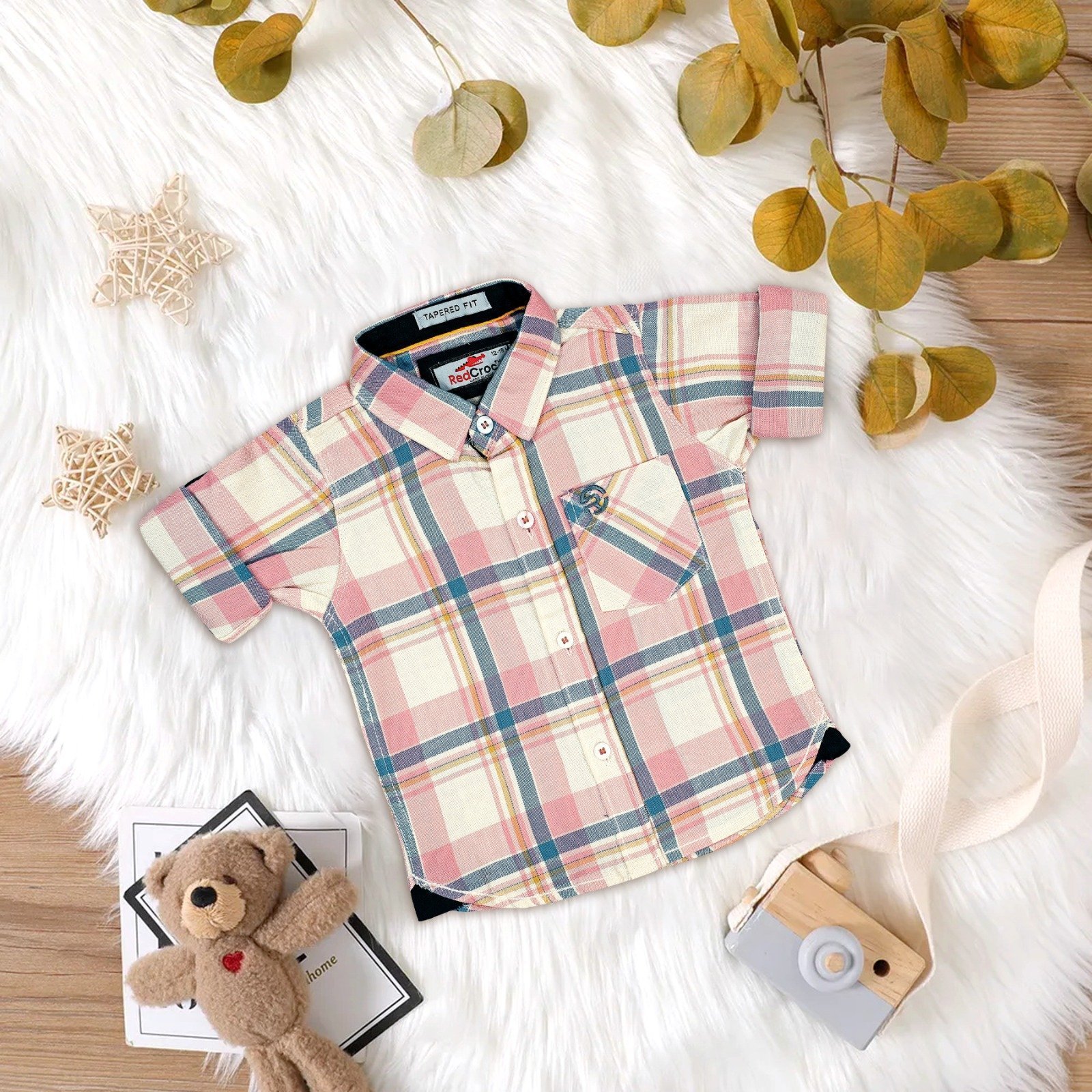 Trendy Checkered Half-Sleeve Shirt for Boys – Casual & Stylish