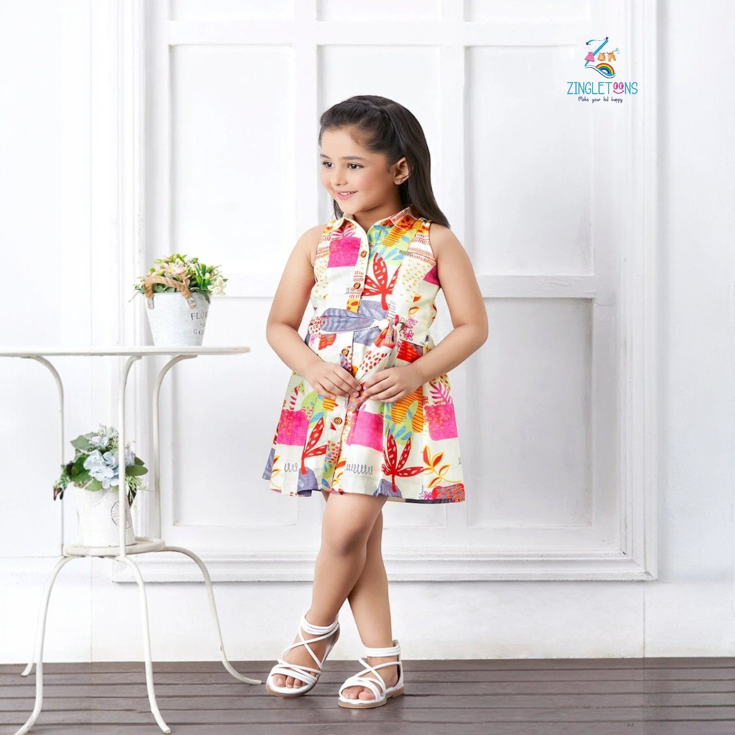 Printed Round Neck Dress