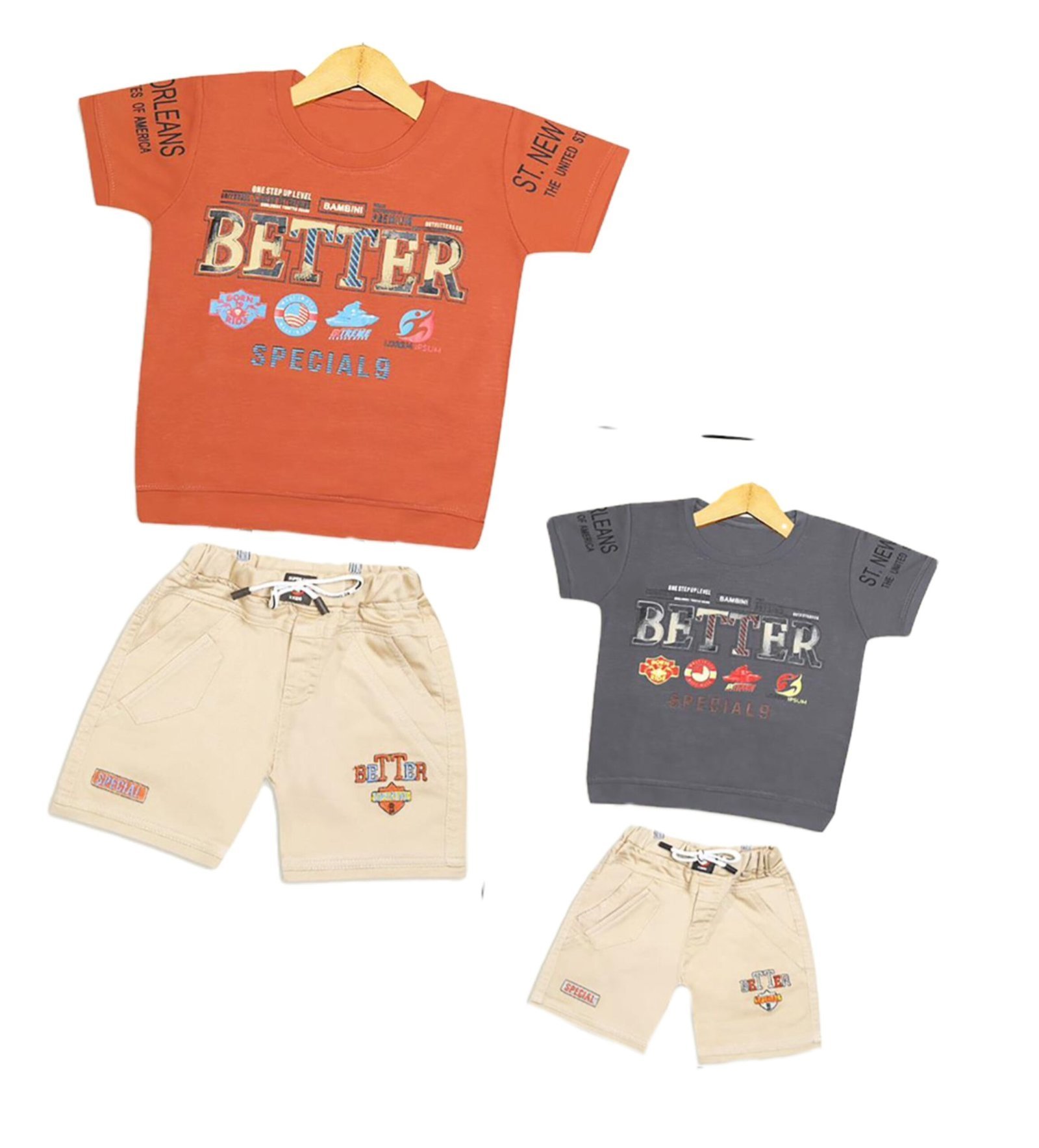 Welfit Printed Cotton Boy's Half Sleeve T-Shirt & Shorts