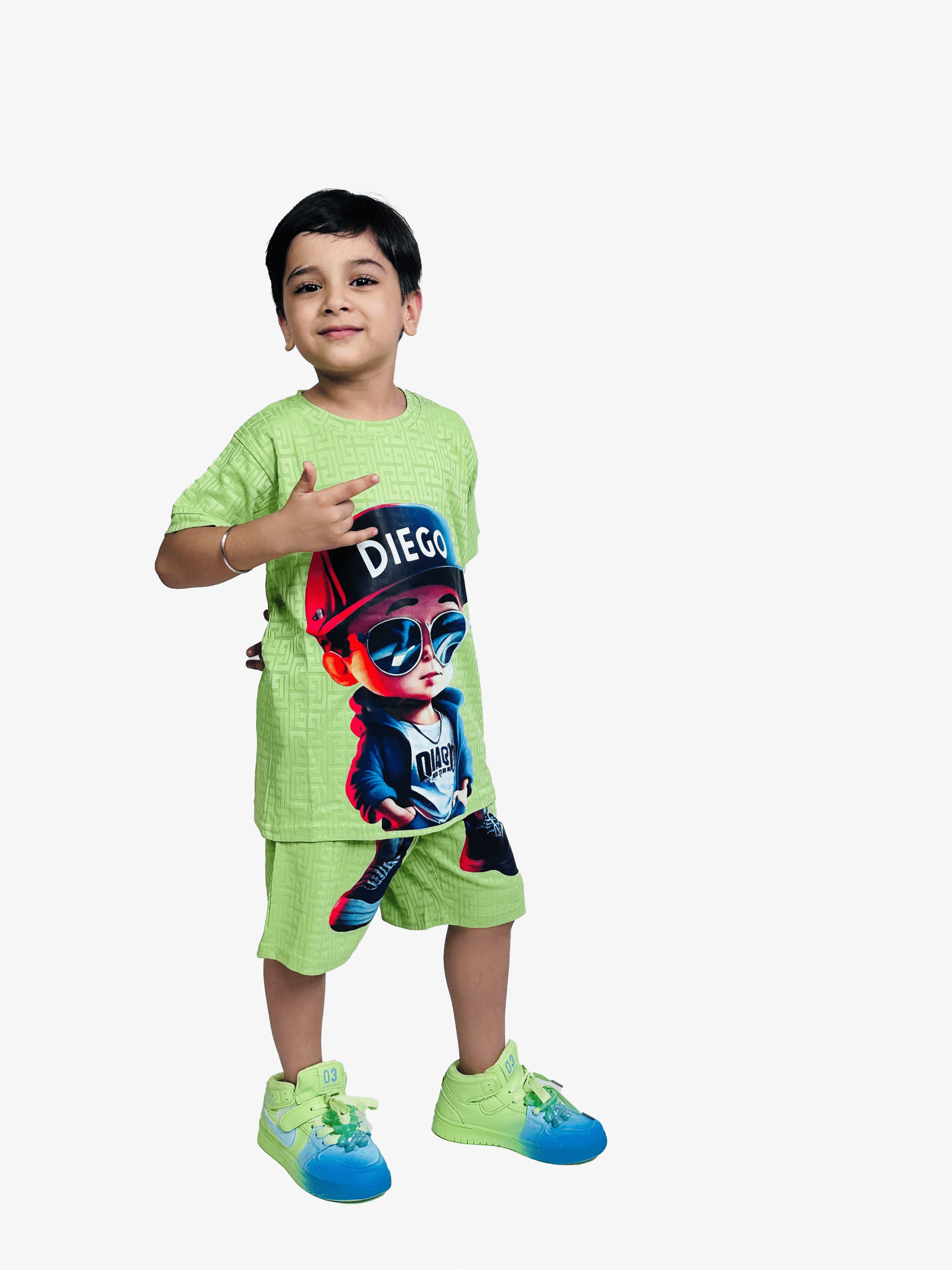 Boys Graphic Tshirt And Short Set -Diego Print