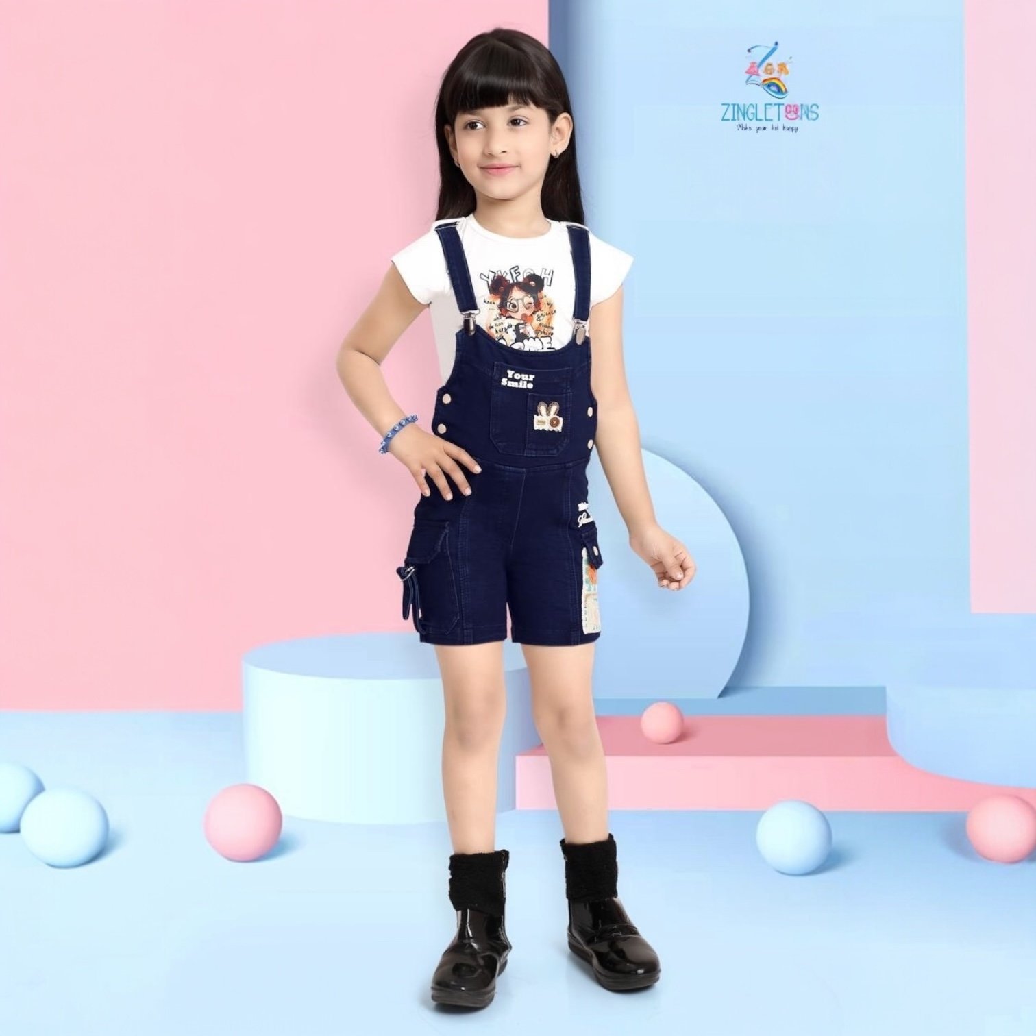 Dungaree for Girls Stretchable for Optimum Comfortable and Cozy Feeling