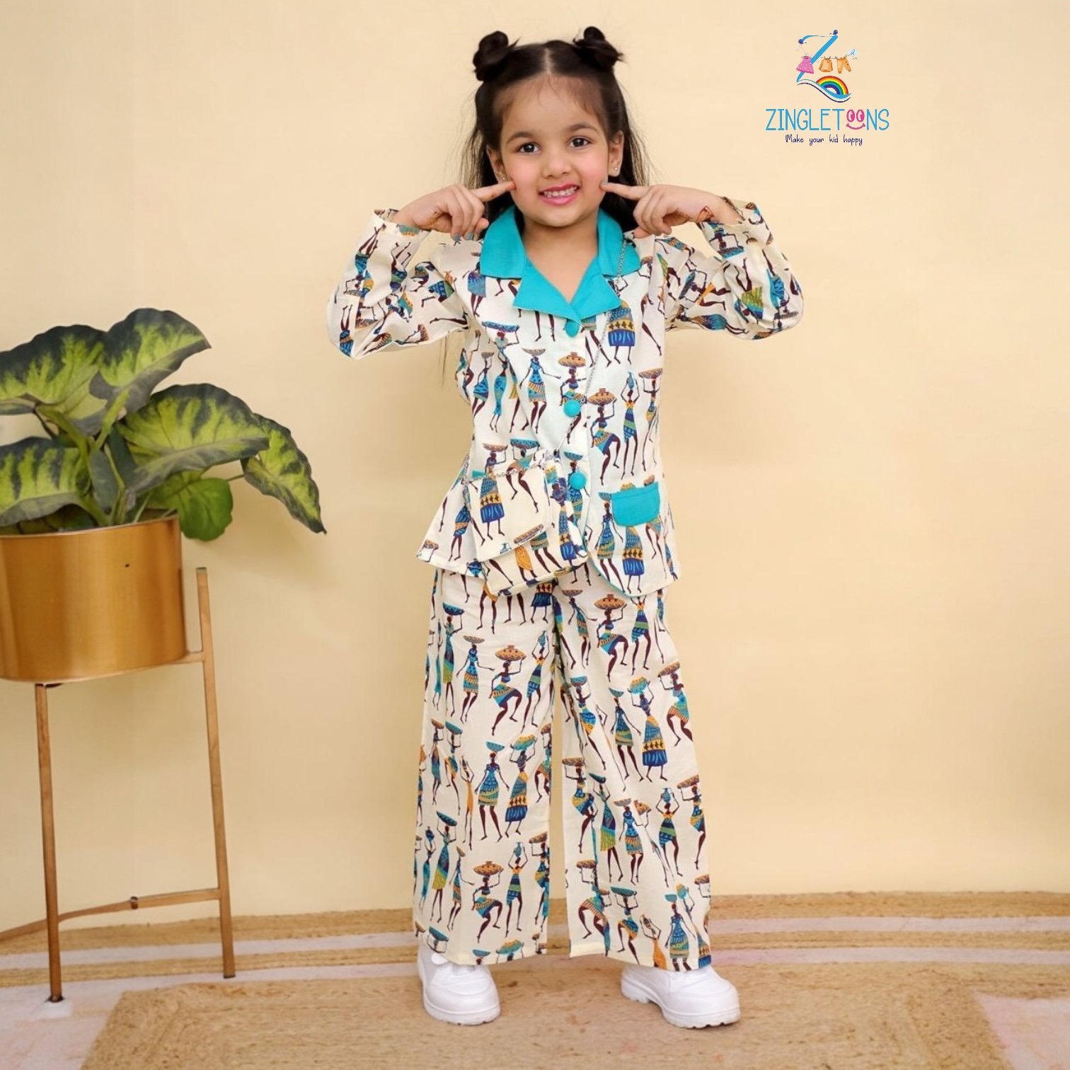 Girls cords set with matching sling bag
