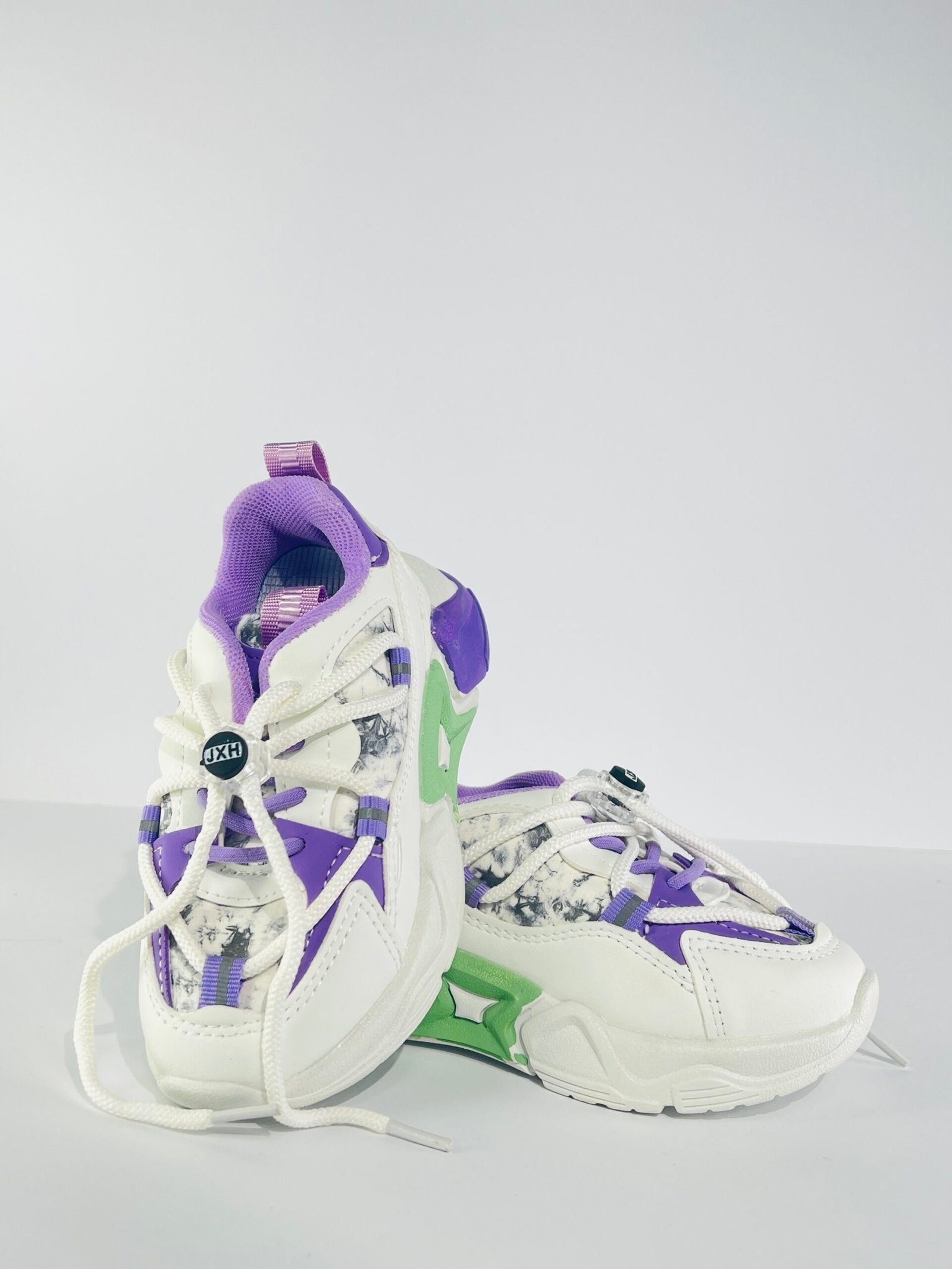 Girls PU Text Print Athletic Shoes in Purple Color