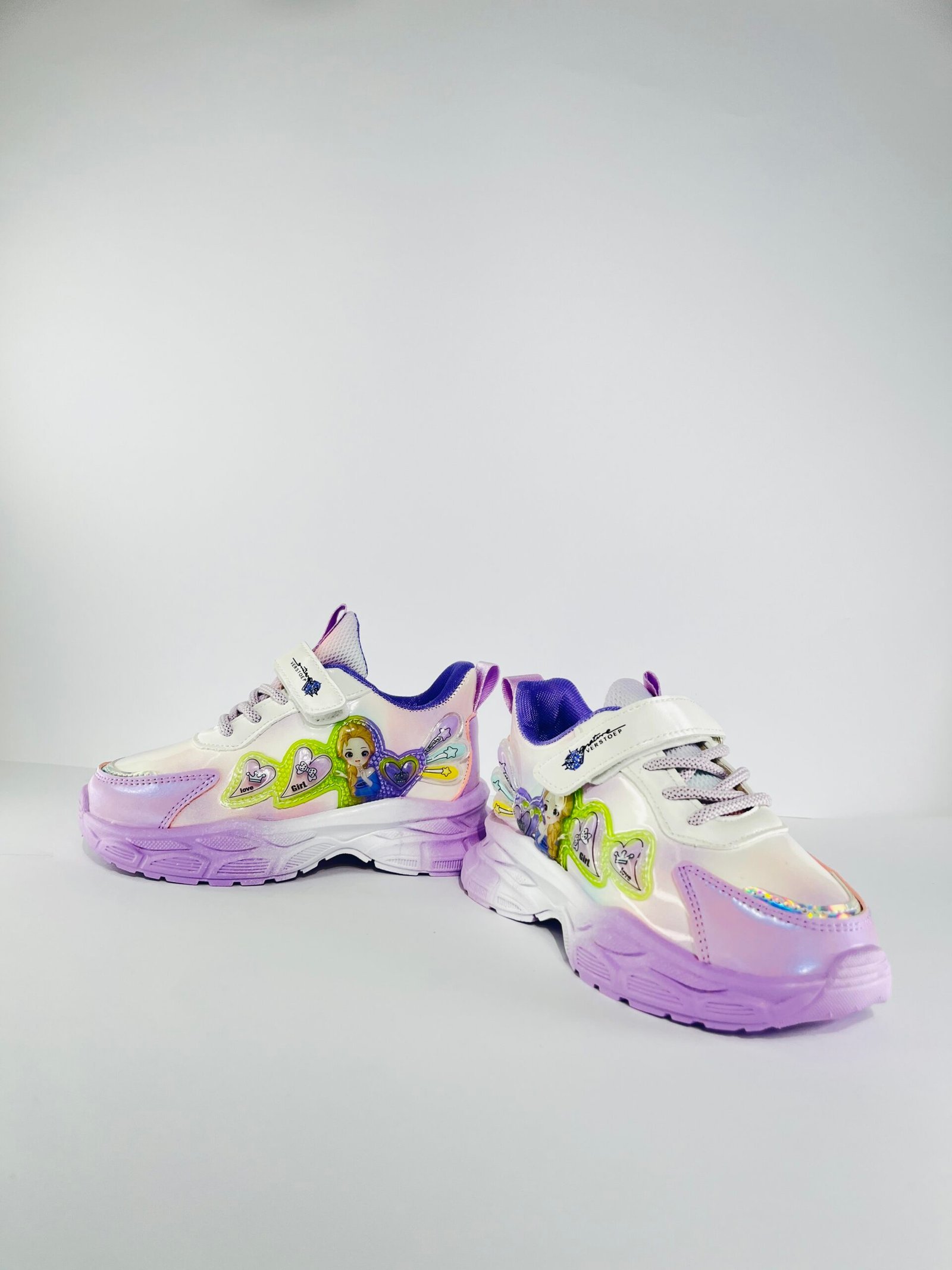 Girls Printed Lightweight Sneakers Purple