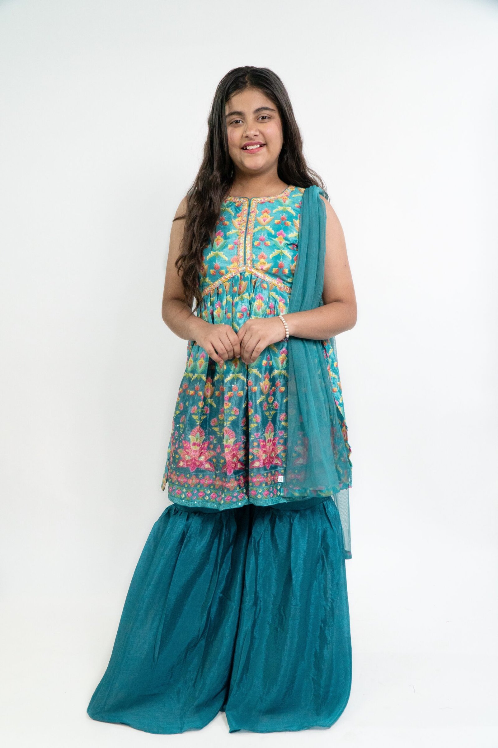Girls printed kurta sharara set
