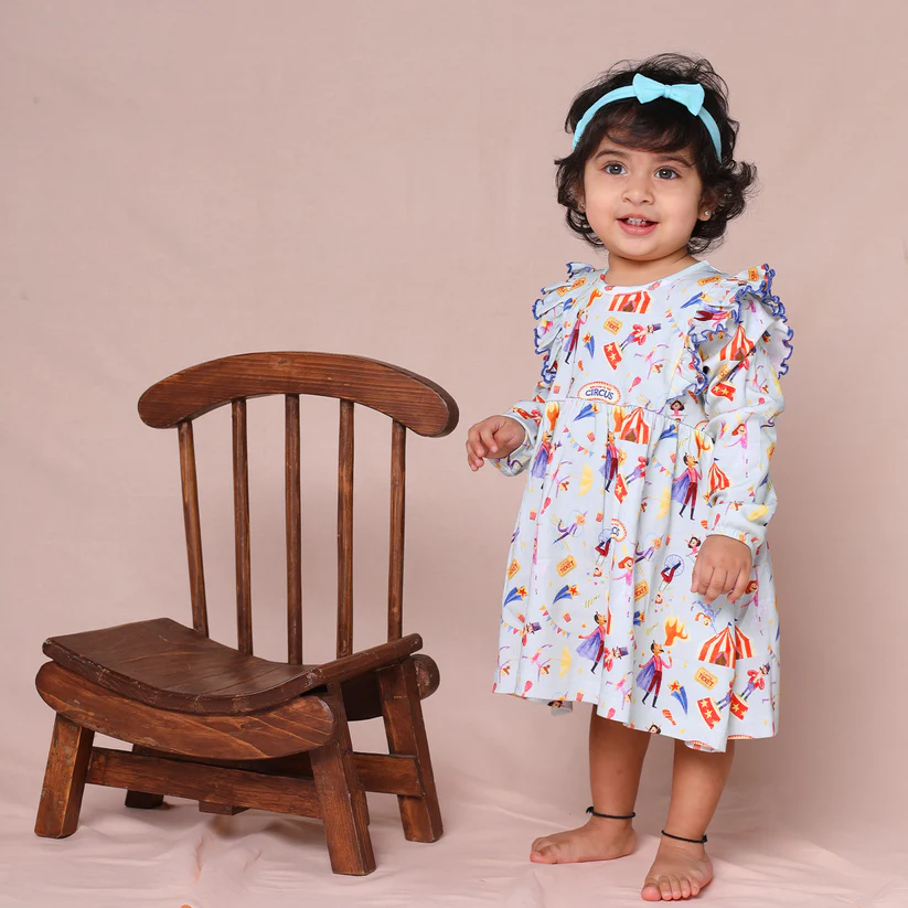 Circus Wonderland Long Sleeved Frill Dress